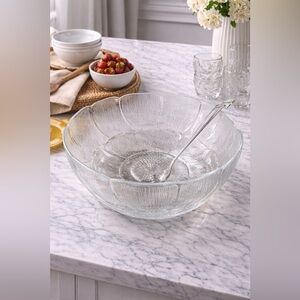 Vintage Arcoroc France Fleur 12” Punch Bowl – Clear Pressed Glass